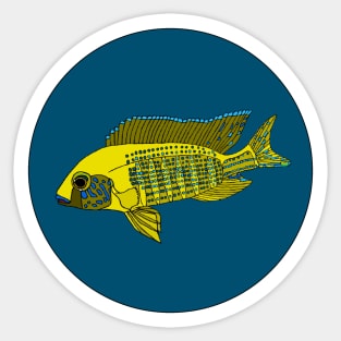 New Yellow Regal Cichlid Sticker